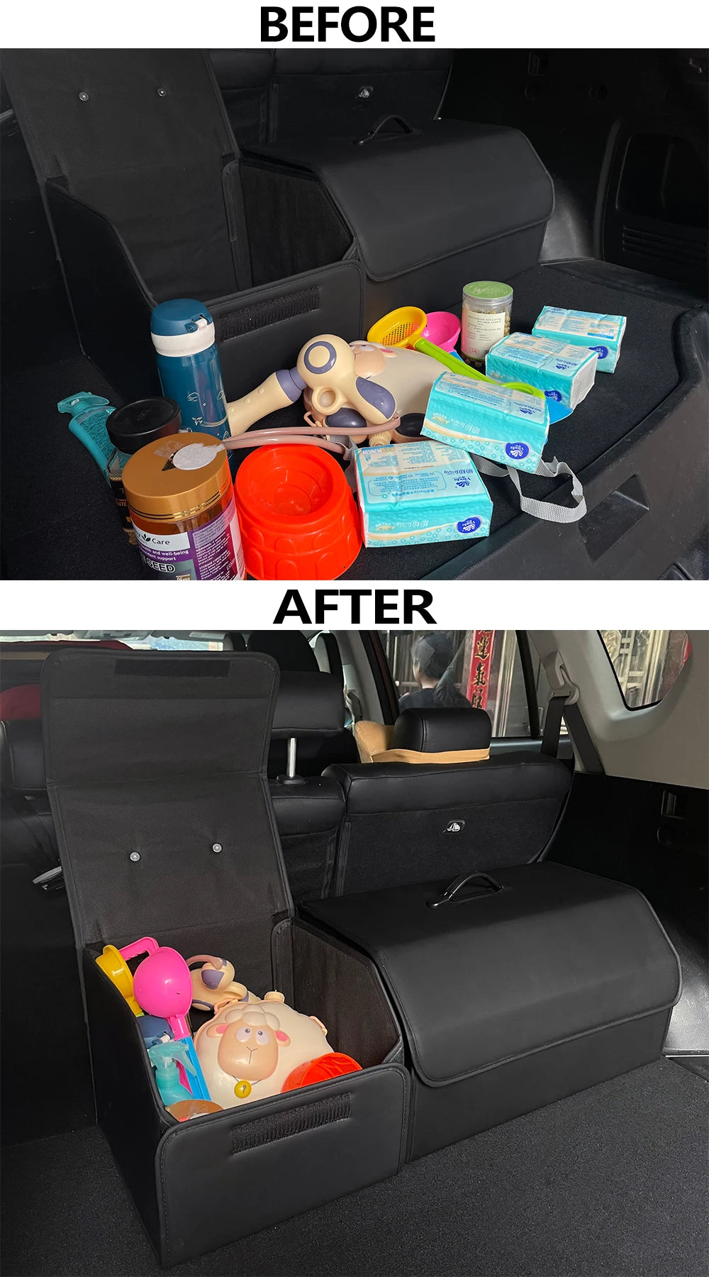 Storage Box PU Leather Multipurpose Collapsible Car Trunk Storage Organizer Car Trunk Organizer Stowing Tidying Auto Accessories