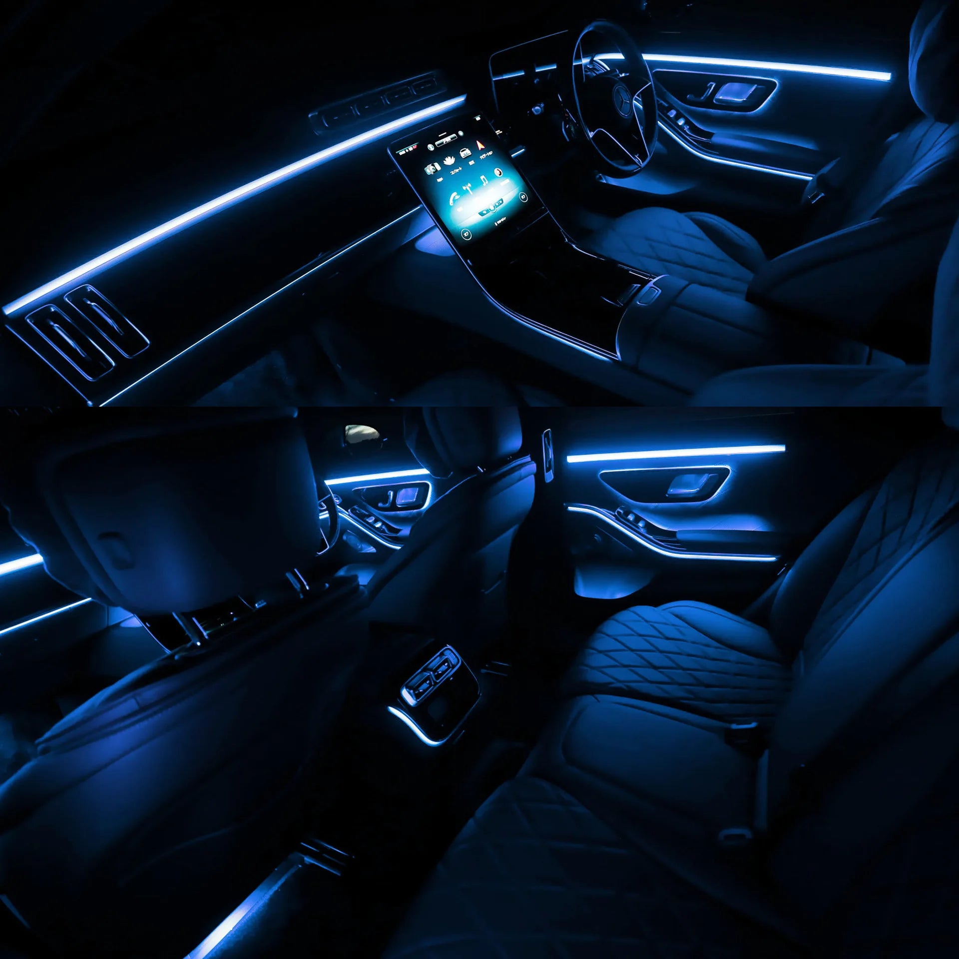 Yosovlamp Car Modification Decorative Light Versa Tucson Fiber Optic Atmosphere Light Color Wire Central Control for Car Decor