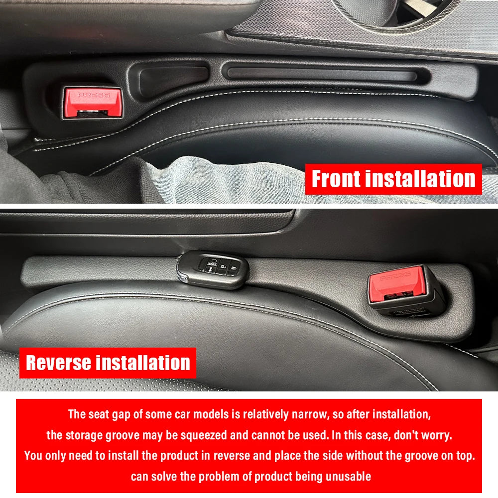 2pcs Car Seat Gap Filler Organizer Waterproof Car Seat Gap Plug Strip with 2 Grooves Seat Gap Storage Auto Interior Accessories