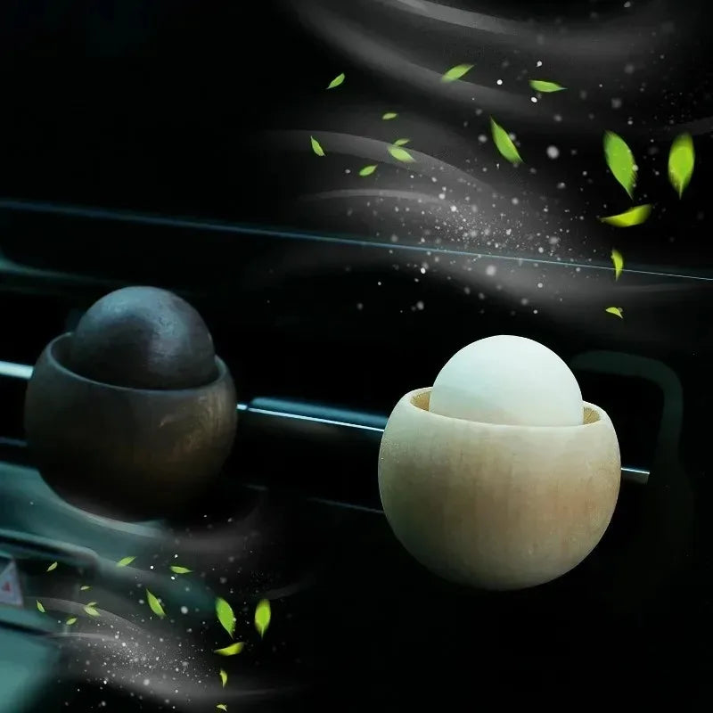 2Types Eco-Friendly Car Wood Egg Shape Vent Clip Diffuser for Essential Oils Odor Eliminator Auto Vent Air Freshener Accessories