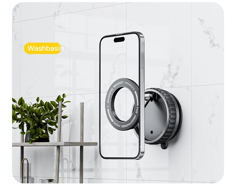 15W Portable K11 Vacuum Magnetic Charging Stand - Strong Suction & Multi-Angle Viewing for Car, Kitchen, Mirror & Fitness