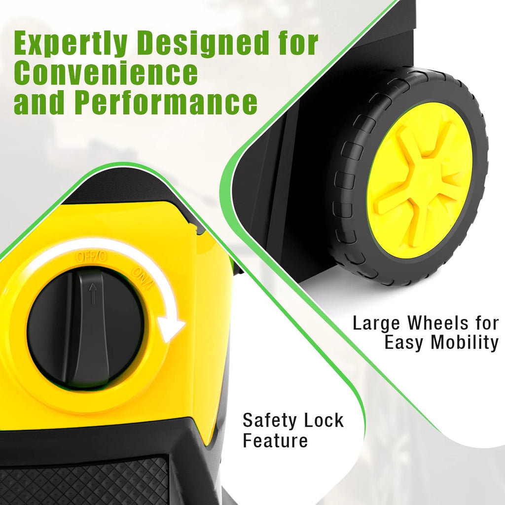 Electric High Pressure Washer2200W,150bar,4 quick-connect nozzles from 0 to 180°,10m Flexible Hose,for Terraces,Gardens,Cars