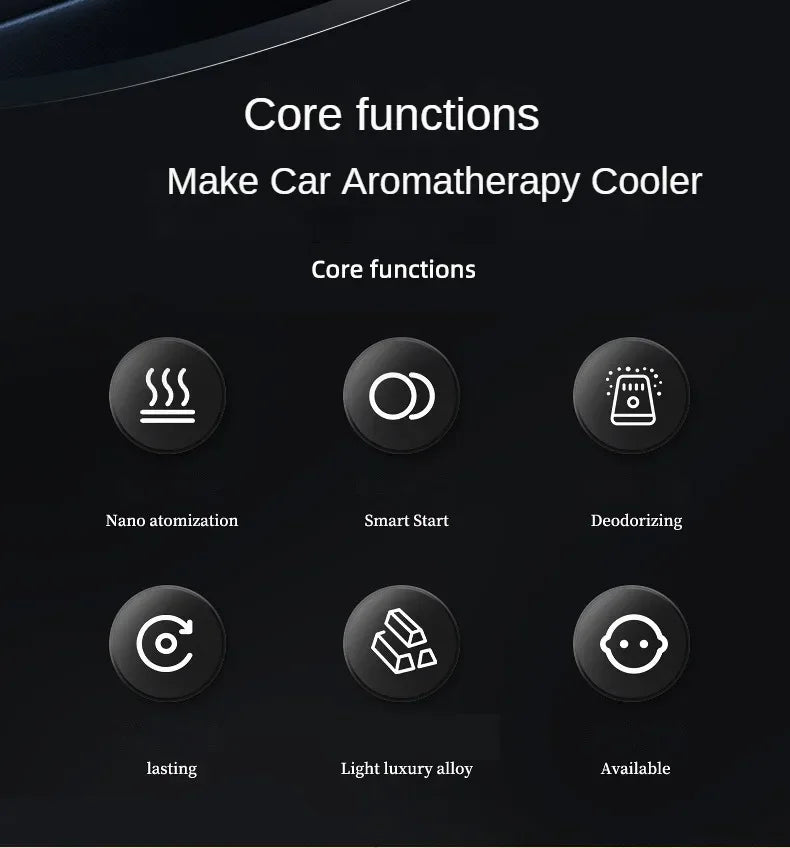 Car mounted perfume aromatherapy automatic spray odor removal aluminum alloy metal colorful atmosphere light star ceiling