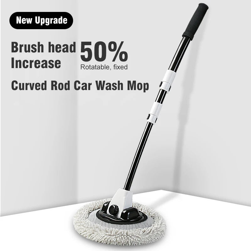 2025 New 15 Degree Bend Car Cleaning Brush Car Wash Brush 3-Section Broom Telescoping Long Handle Cleaning Mop Cleaning Tools