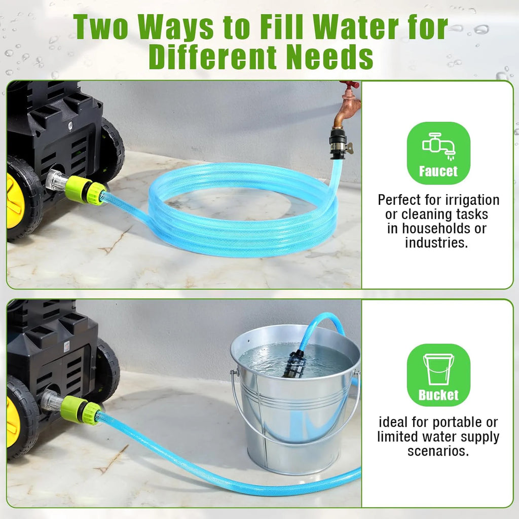 Electric High Pressure Washer2200W,150bar,4 quick-connect nozzles from 0 to 180°,10m Flexible Hose,for Terraces,Gardens,Cars