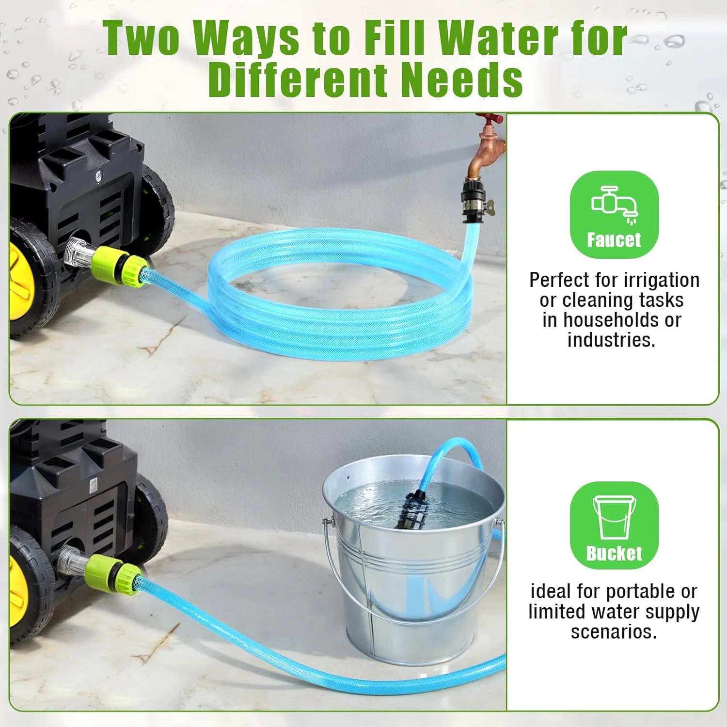 Electric High Pressure Washer2200W,150bar,4 quick-connect nozzles from 0 to 180°,10m Flexible Hose,for Terraces,Gardens,Cars