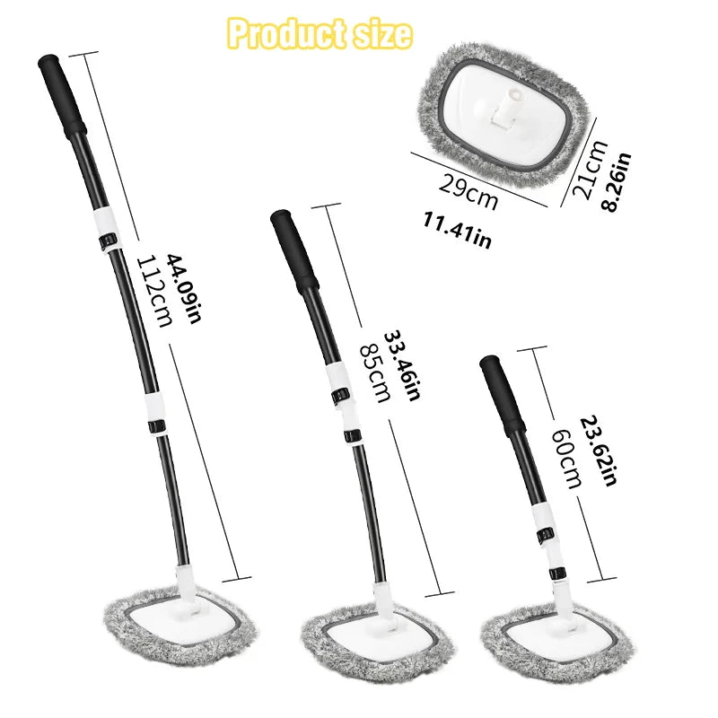 2025 New 15 Degree Bend Car Cleaning Brush Car Wash Brush 3-Section Broom Telescoping Long Handle Cleaning Mop Cleaning Tools
