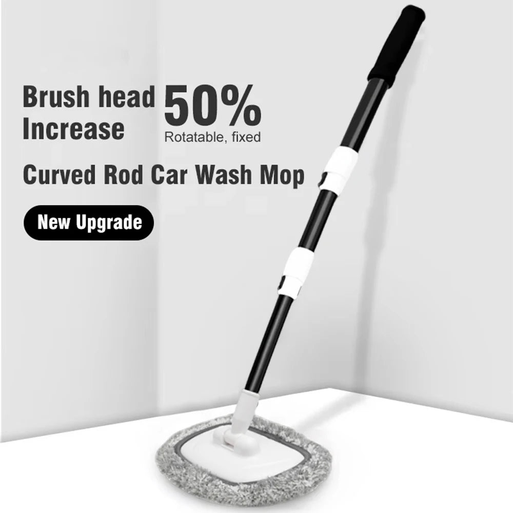 2025 New 15 Degree Bend Car Cleaning Brush Car Wash Brush 3-Section Broom Telescoping Long Handle Cleaning Mop Cleaning Tools