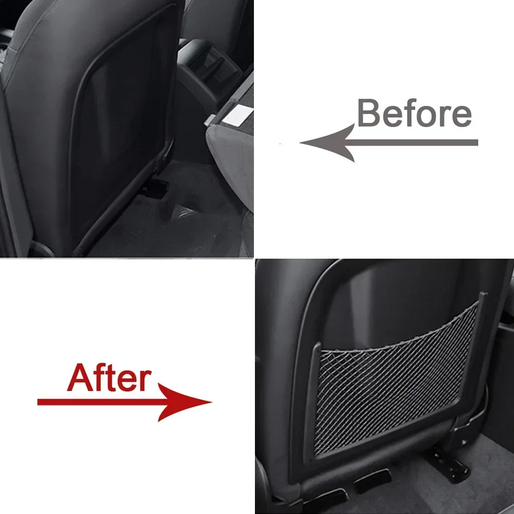 Car Rear Seat Back String Net Mesh Storage Pocket Organizer Auto Interior Accessories For Audi A4 B8 A5 Q3 A3 A6 C7 Q5 B9 Q7