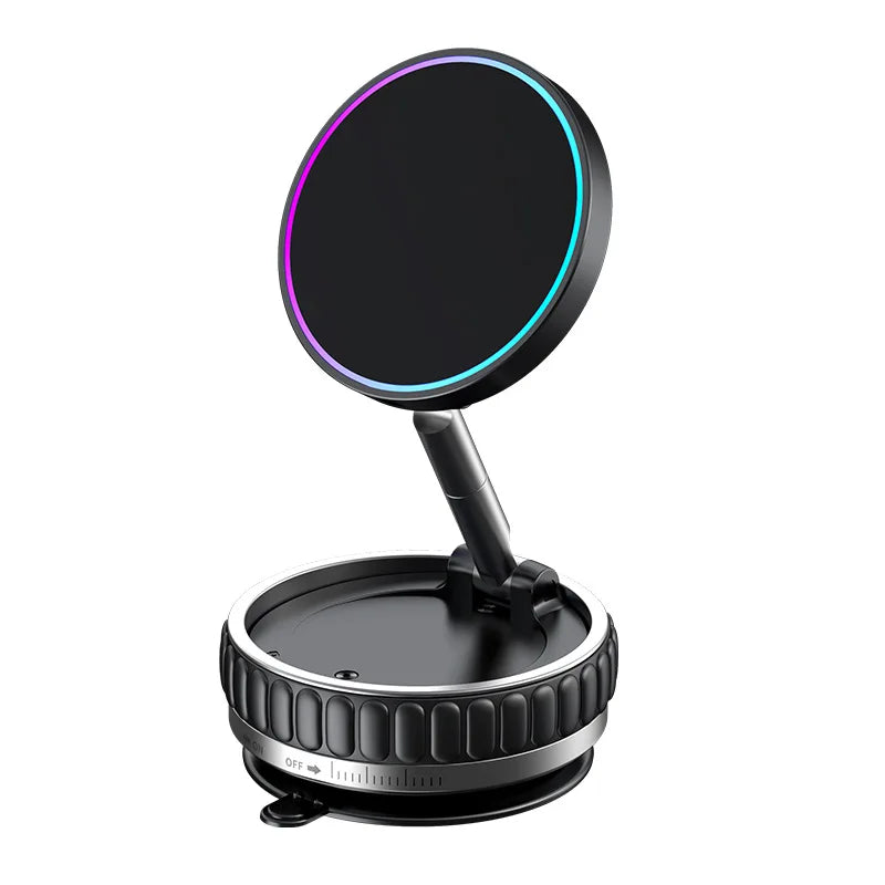 15W Portable K11 Vacuum Magnetic Charging Stand - Strong Suction & Multi-Angle Viewing for Car, Kitchen, Mirror & Fitness