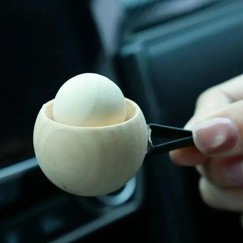 2Types Eco-Friendly Car Wood Egg Shape Vent Clip Diffuser for Essential Oils Odor Eliminator Auto Vent Air Freshener Accessories