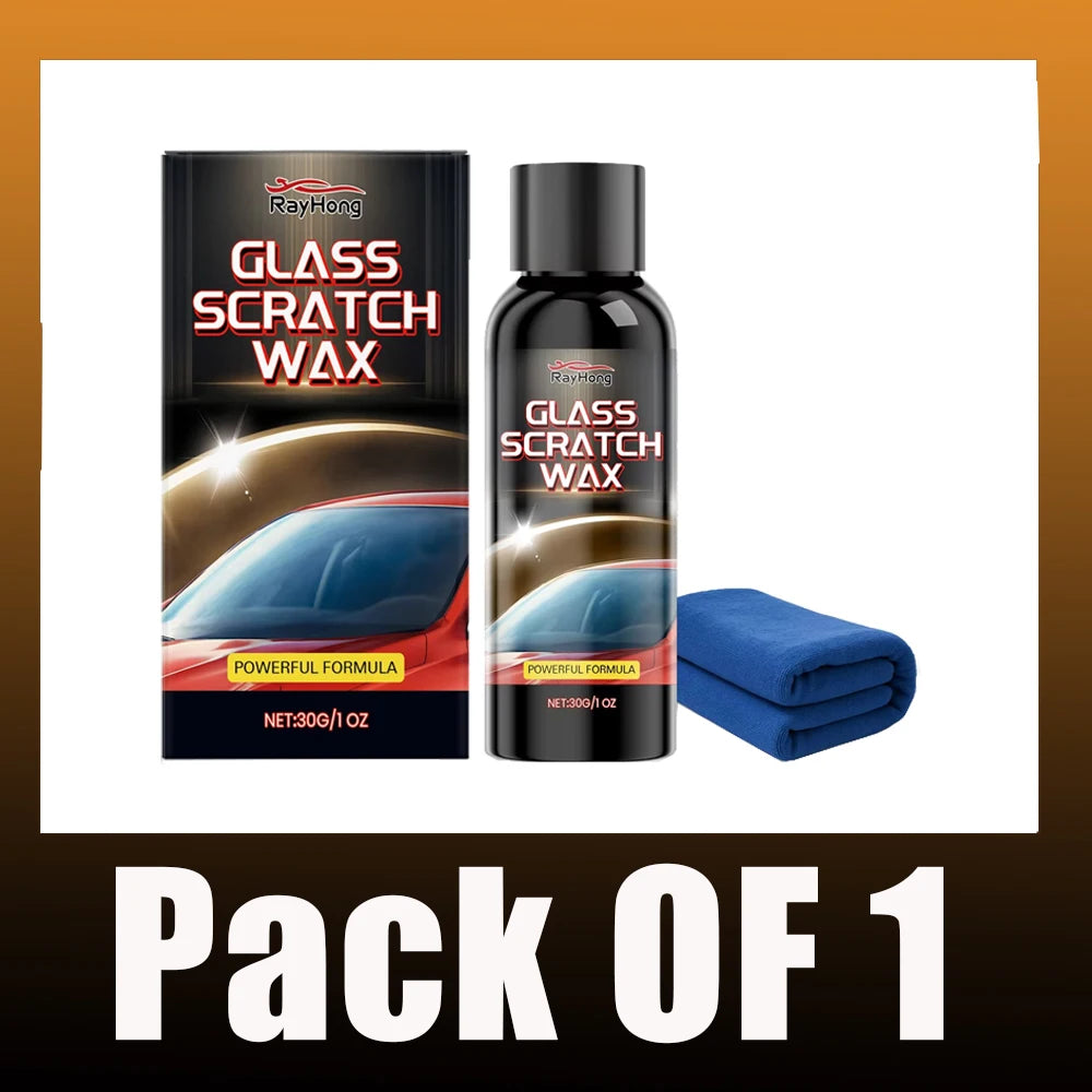 New Glass Scratch Repair Cream - Car Window and Bathroom Glass Polish, Window Glass Scratch Repair Renovation, Includes Sponge.