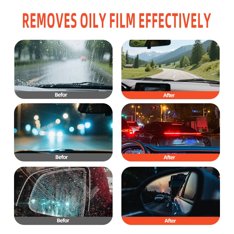 Xiaomi Car Glass Cleaner Gel & Foam Windshield Watermark Remover Anti-Fog Coating, Fast Cleaning for Car Windows, Safe Rainproof