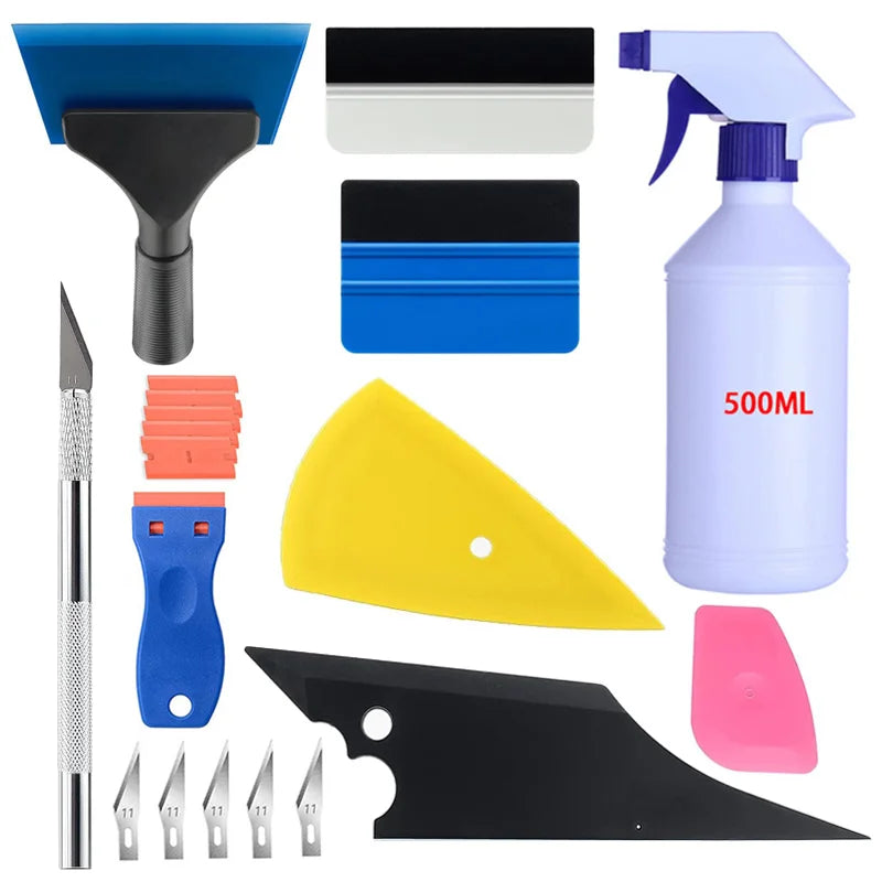 Car Vinyl Wrap Tool Kit Window Tint Tools Felt Squeegee Auto Vinyl Scraper Glass Protective Film Wrapping Installation Set