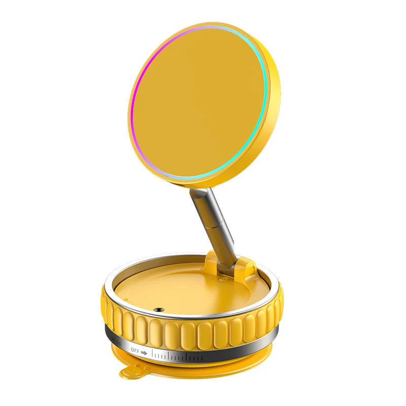 15W Portable K11 Vacuum Magnetic Charging Stand - Strong Suction & Multi-Angle Viewing for Car, Kitchen, Mirror & Fitness