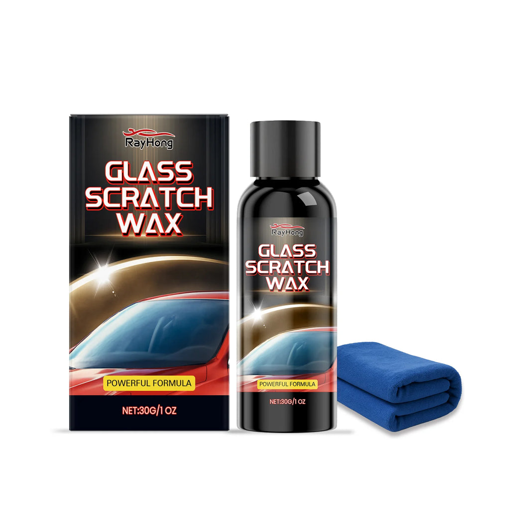 New Glass Scratch Repair Cream - Car Window and Bathroom Glass Polish, Window Glass Scratch Repair Renovation, Includes Sponge.