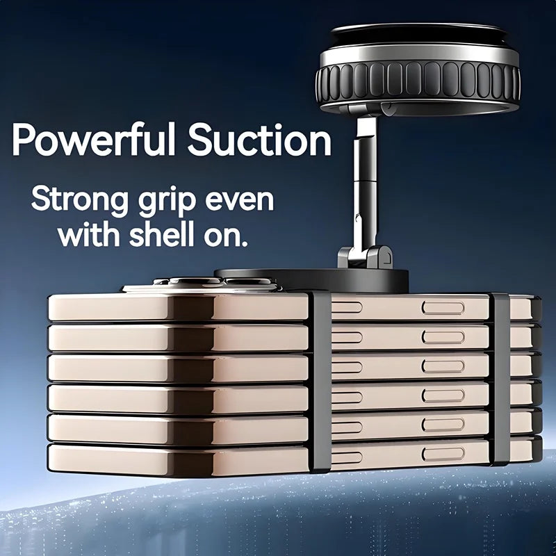 15W Portable K11 Vacuum Magnetic Charging Stand - Strong Suction & Multi-Angle Viewing for Car, Kitchen, Mirror & Fitness