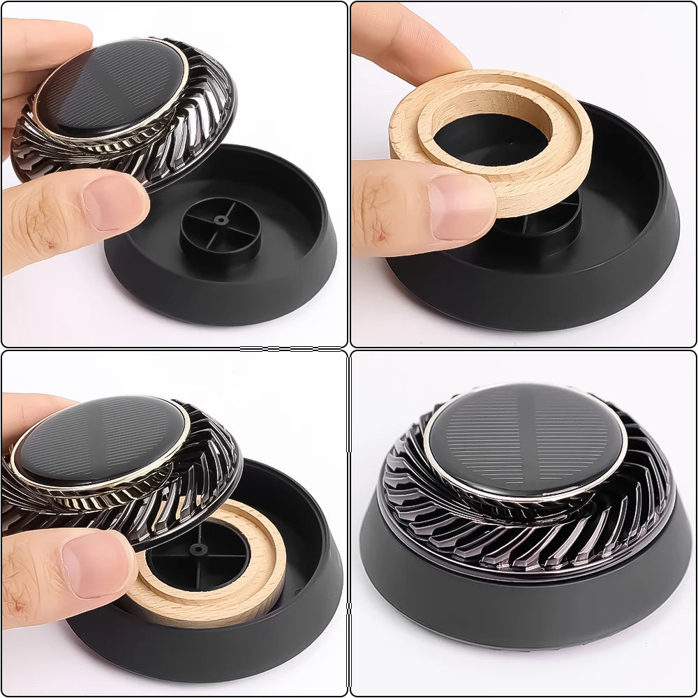 Car Solar Rotating Aroma Diffuser Auto Ornament Cars Air Freshener Deodorizer Autos Interior Decoration Automotive Accessories