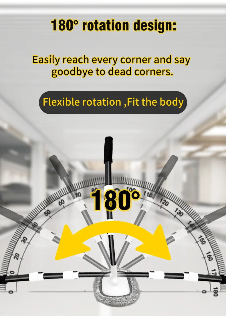 2025 New 15 Degree Bend Car Cleaning Brush Car Wash Brush 3-Section Broom Telescoping Long Handle Cleaning Mop Cleaning Tools