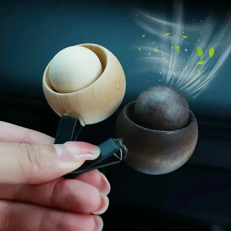 2Types Eco-Friendly Car Wood Egg Shape Vent Clip Diffuser for Essential Oils Odor Eliminator Auto Vent Air Freshener Accessories