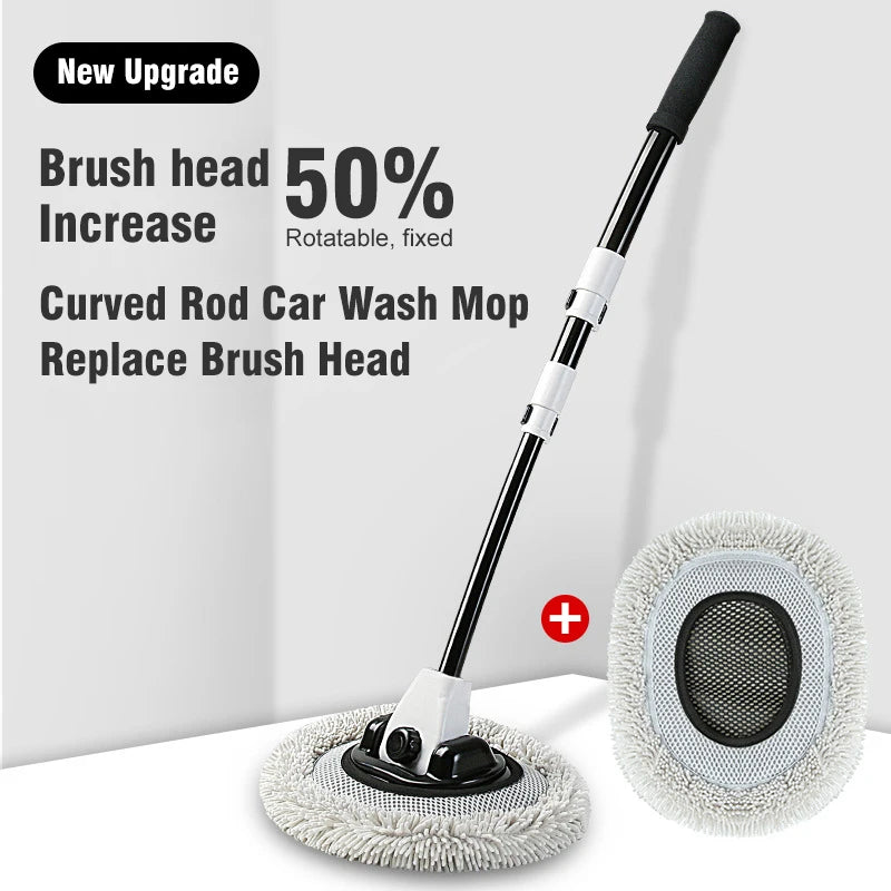 2025 New 15 Degree Bend Car Cleaning Brush Car Wash Brush 3-Section Broom Telescoping Long Handle Cleaning Mop Cleaning Tools