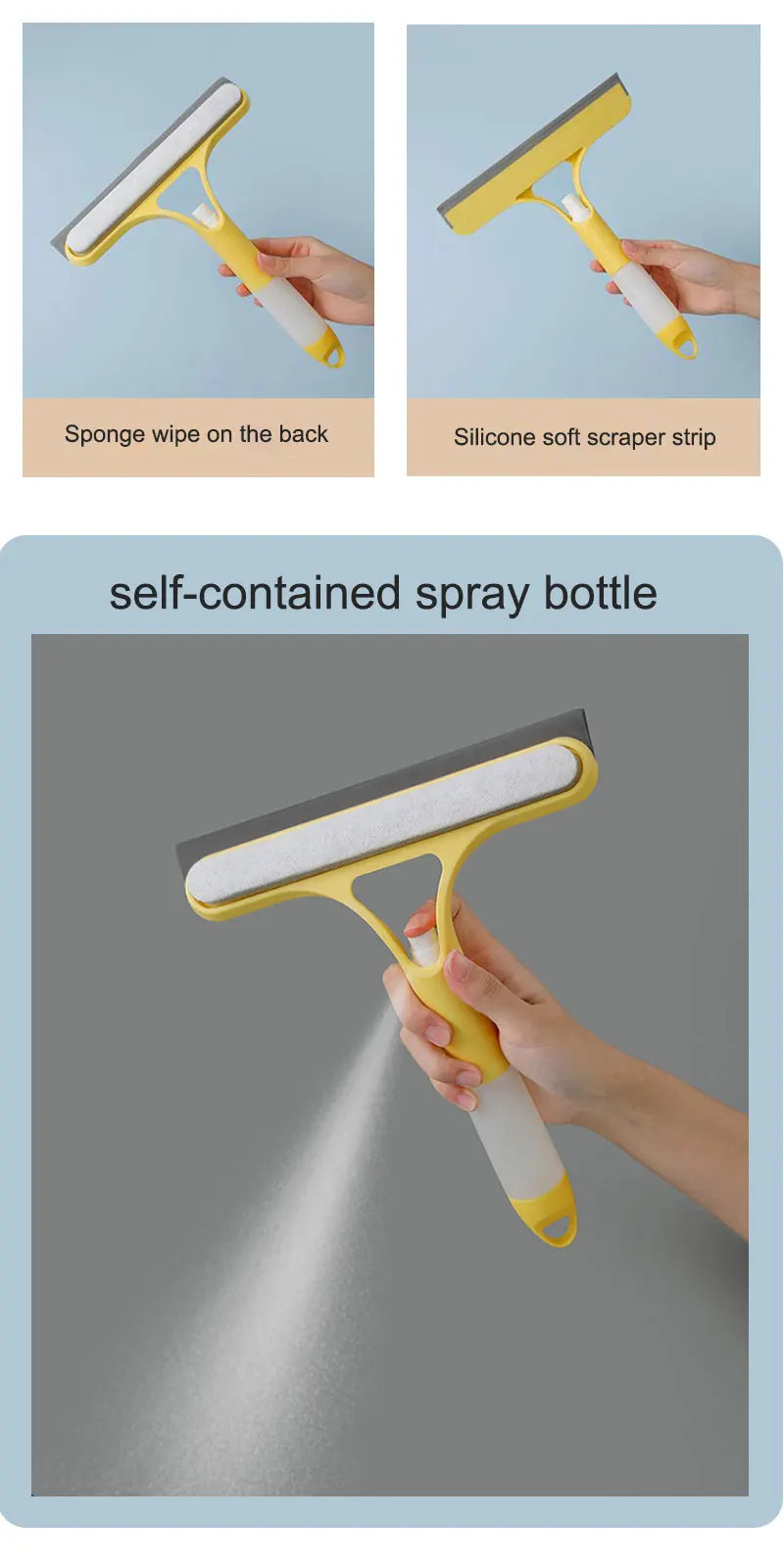 1PC Car Glass Cleaning Supplies for Housekeeping multi-function glass cleaning mirror with watering can Car Cleaning Supplies