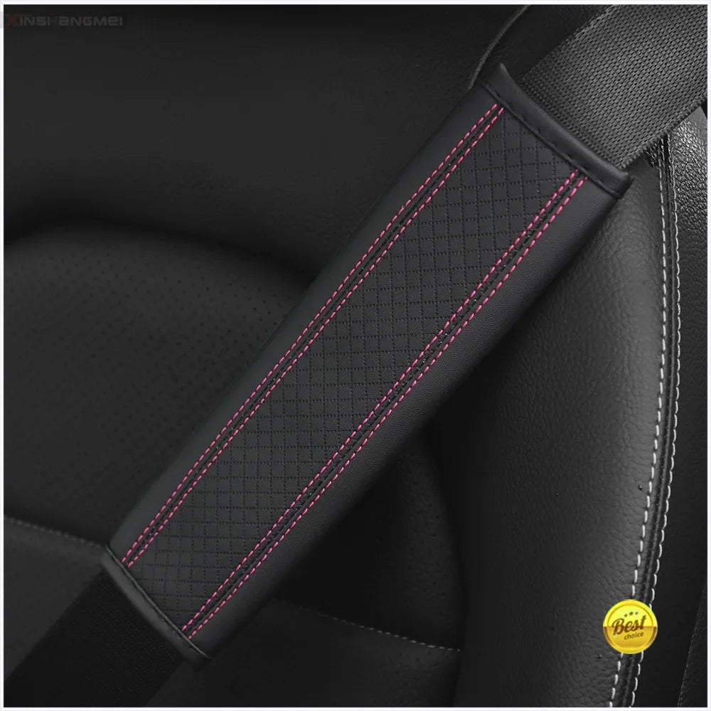Car accessories seat belt PU Leather Safety Belt Shoulder Cover Breathable Protection Seat Belt Padding Pad Auto Interior Access
