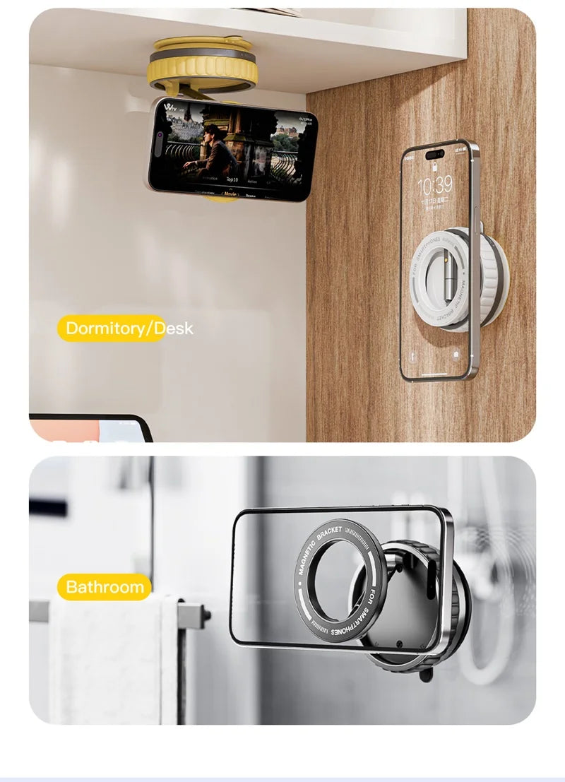 15W Portable K11 Vacuum Magnetic Charging Stand - Strong Suction & Multi-Angle Viewing for Car, Kitchen, Mirror & Fitness