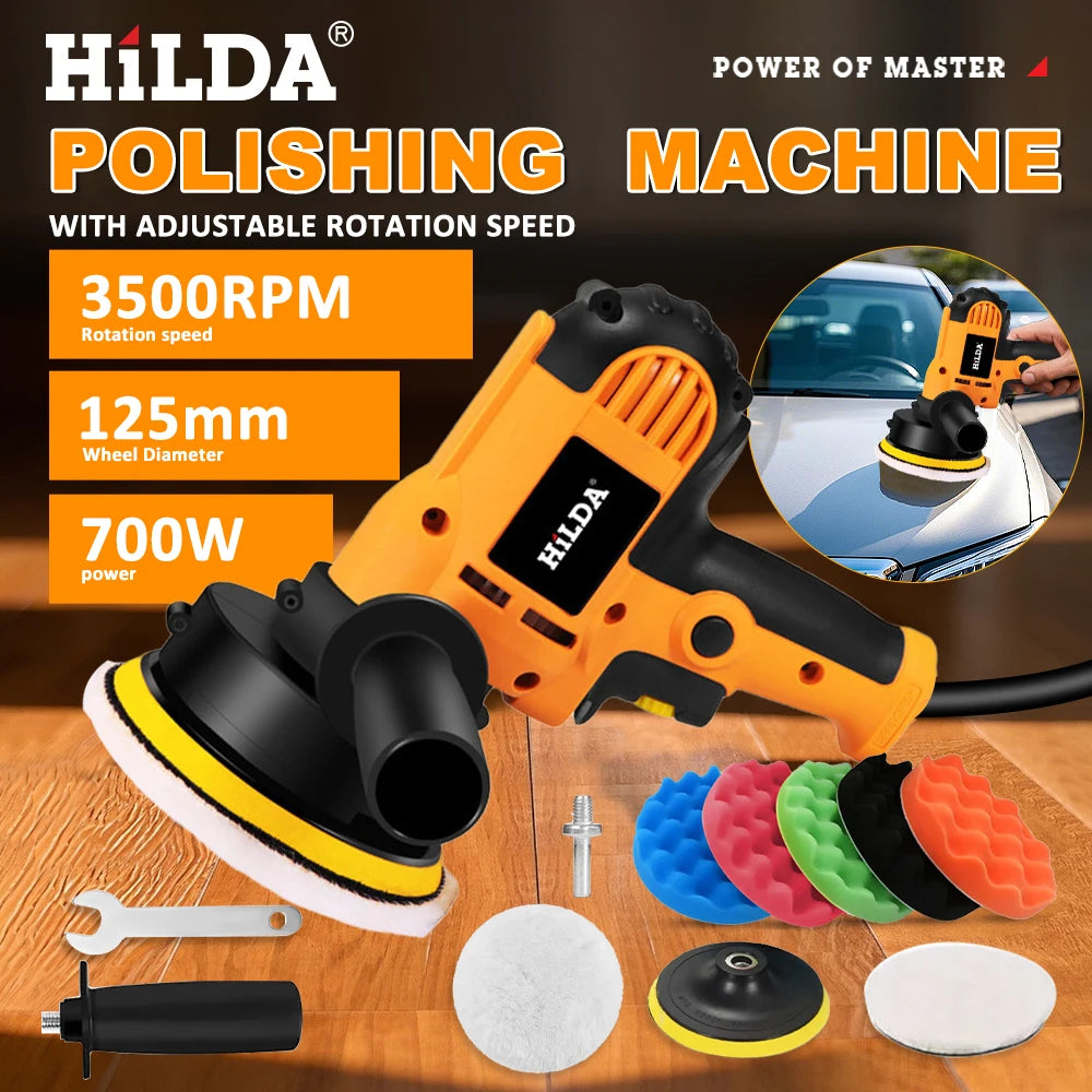 HILDA Electric Car Polisher Car Beauty Waxing Machine  Adjustable Speed Sanding Waxing Tools Automotive Polishing Scratch Repair