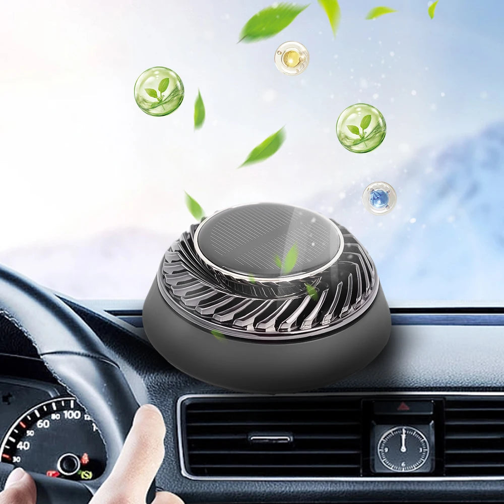 Car Solar Rotating Aroma Diffuser Auto Ornament Cars Air Freshener Deodorizer Autos Interior Decoration Automotive Accessories