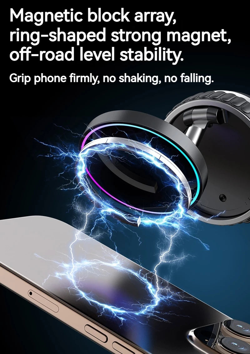 15W Portable K11 Vacuum Magnetic Charging Stand - Strong Suction & Multi-Angle Viewing for Car, Kitchen, Mirror & Fitness