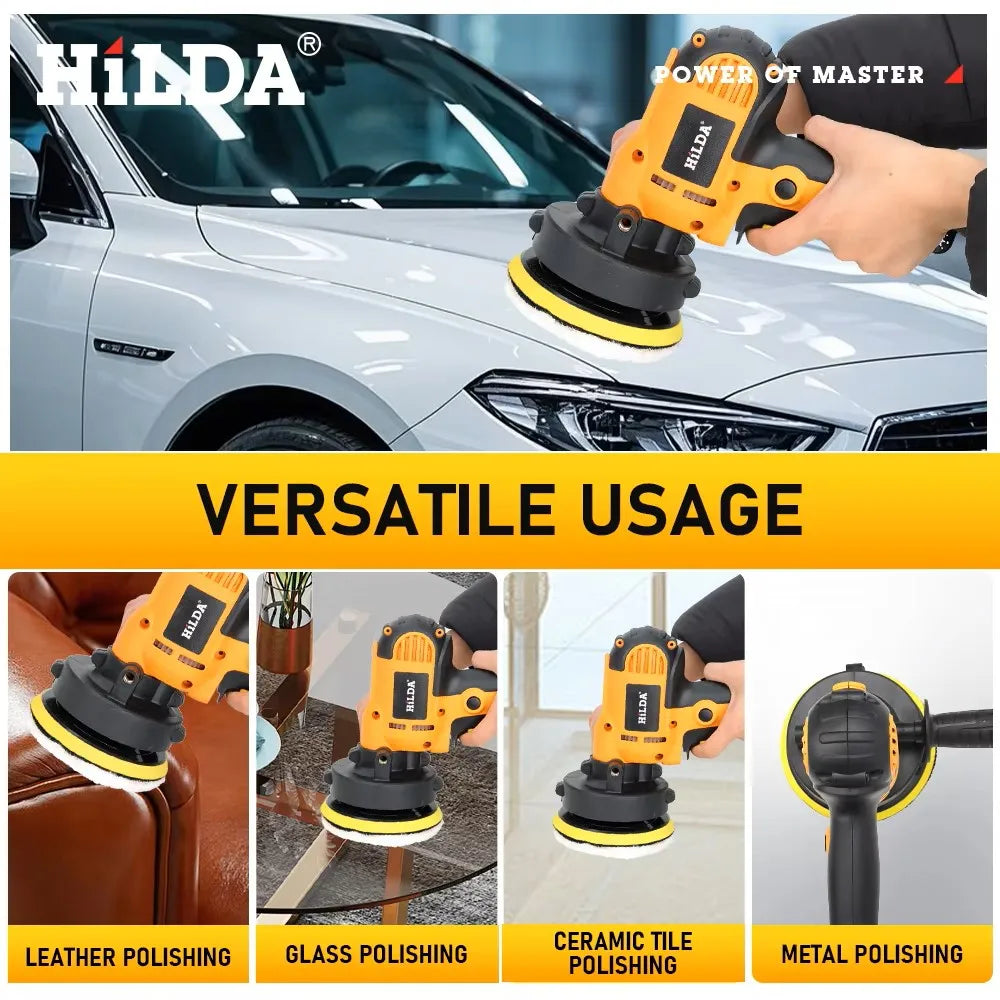 HILDA Electric Car Polisher Car Beauty Waxing Machine  Adjustable Speed Sanding Waxing Tools Automotive Polishing Scratch Repair