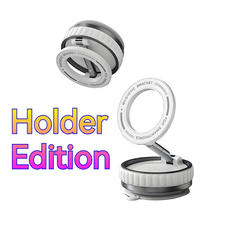 15W Portable K11 Vacuum Magnetic Charging Stand - Strong Suction & Multi-Angle Viewing for Car, Kitchen, Mirror & Fitness