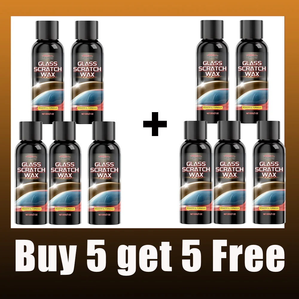 New Glass Scratch Repair Cream - Car Window and Bathroom Glass Polish, Window Glass Scratch Repair Renovation, Includes Sponge.