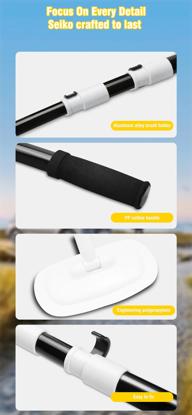 2025 New 15 Degree Bend Car Cleaning Brush Car Wash Brush 3-Section Broom Telescoping Long Handle Cleaning Mop Cleaning Tools