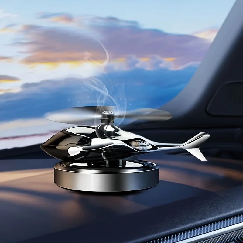 Solar Power Helicopter Air Freshener for Vehicle Home Decor