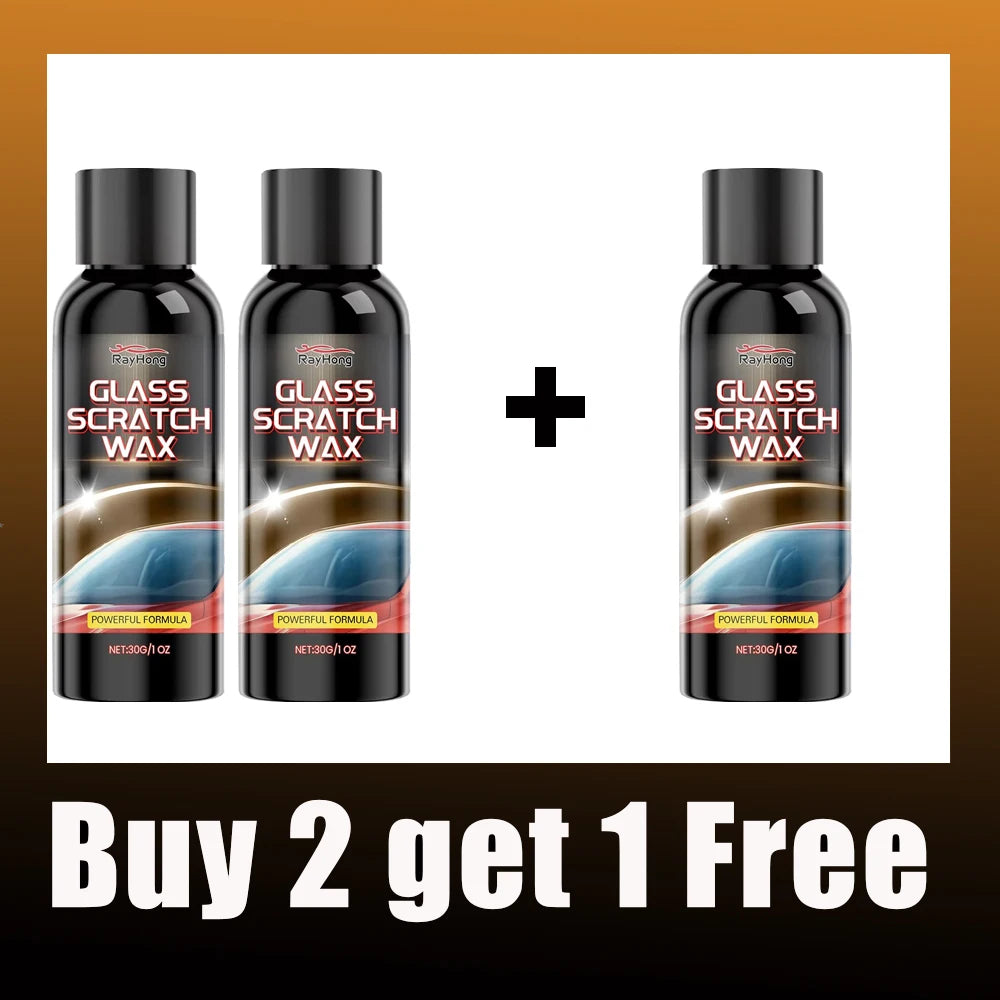 New Glass Scratch Repair Cream - Car Window and Bathroom Glass Polish, Window Glass Scratch Repair Renovation, Includes Sponge.