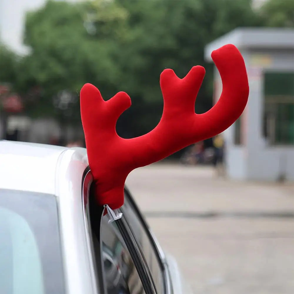 Car Christmas Reindeer Antler Decorations Reindeer Antlers Christmas Decor for SUVs Reindeer Auto Kit Christmas Car Decorations