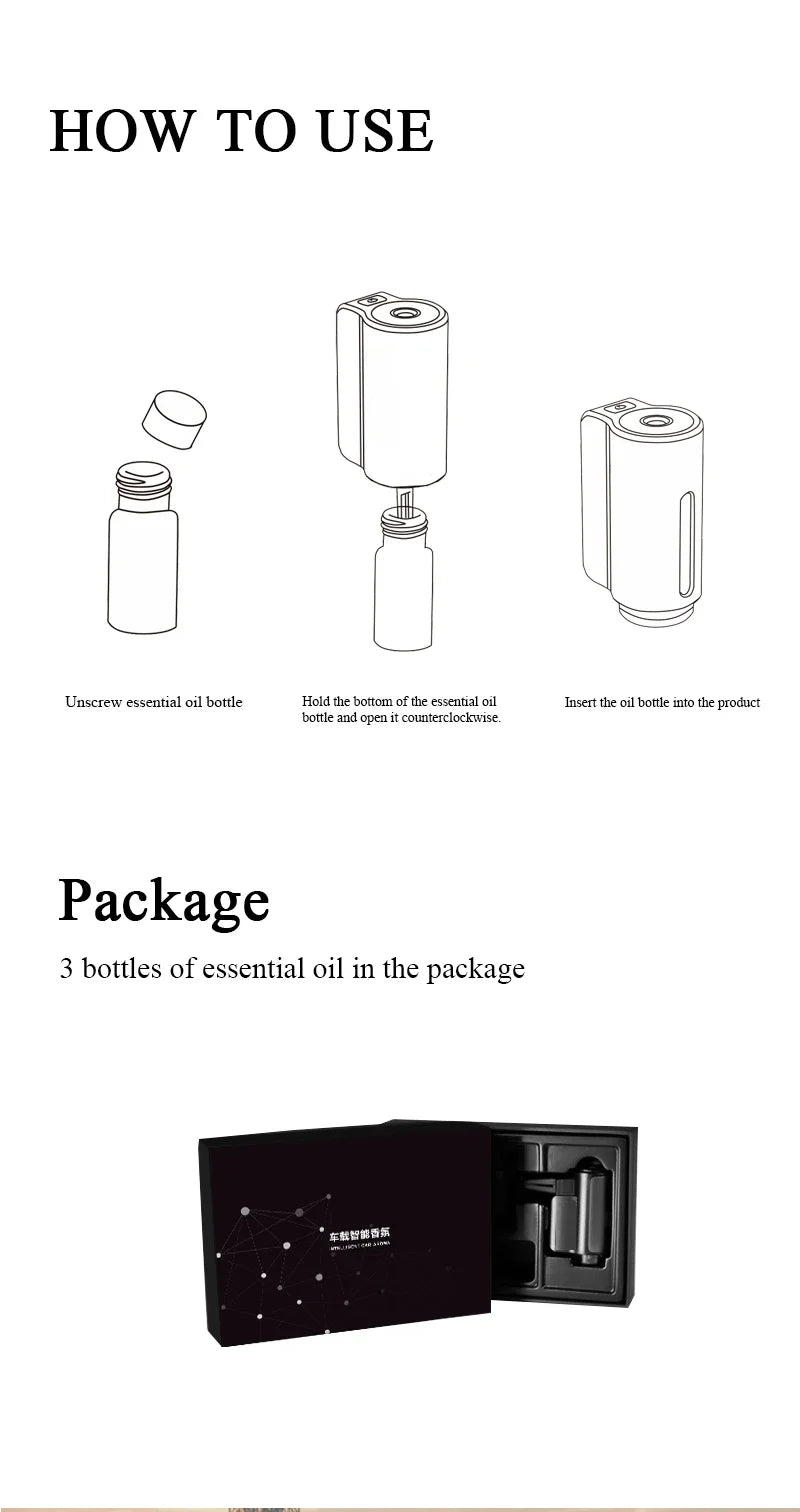 Car Air Freshener Electric Auto Aroma Diffuser Car Air Vent Essential Oil Mist Humidifier Fragrance Diffuser Aromatherapy